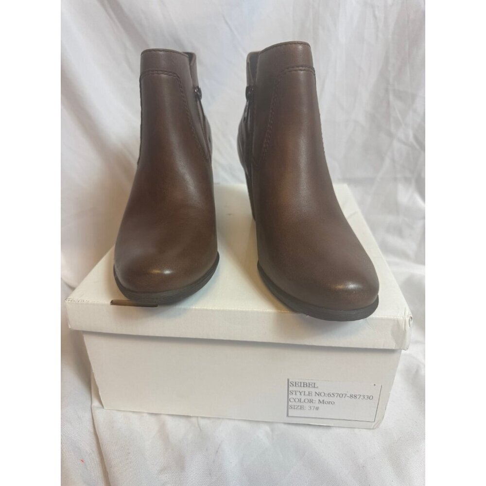 Womens Joseph Seibel Brown Leather Ankle Boots – Size 37 (US 6.5-7) – NIB